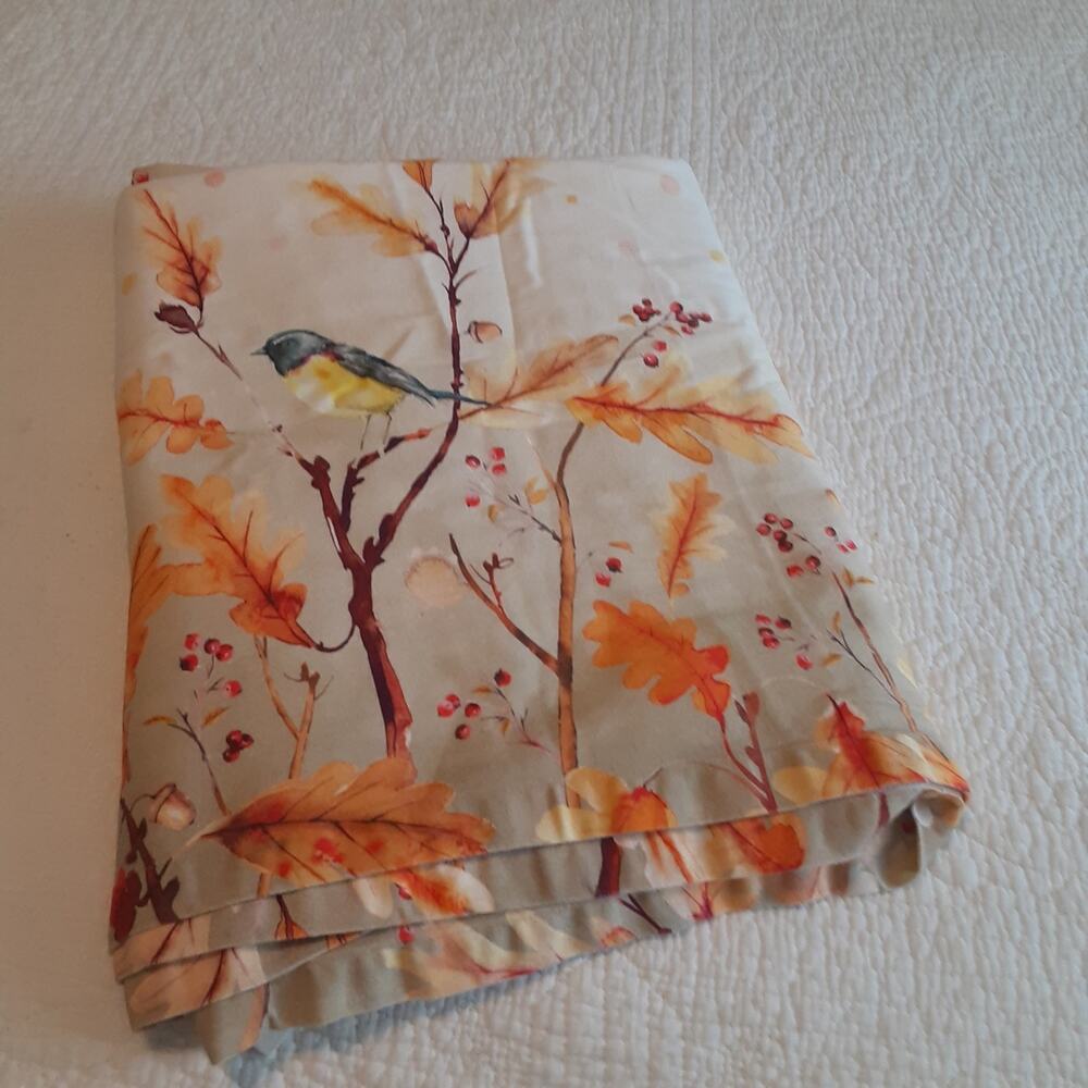 Maison d'Hermine Autumn Leaves,Song Birds,Polka Dots Table Cloth